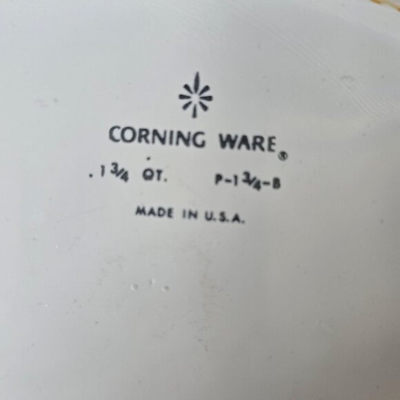 1 3/4 Qt Cornflower Blue Corning Ware Casserole Dish - Made In USA - Picture 4 of 16